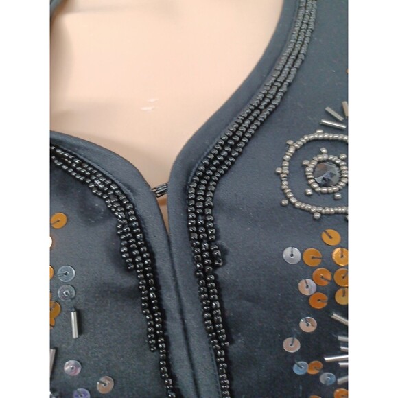 Additions By Chicos Black Cardigan Jacket Beaded Sequined Sz 3 - XL - Picture 3 of 7
